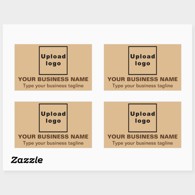Business Tagline on Light Brown Rectangle Sticker (Sheet)