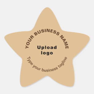 Business Tagline on Light Brown Star Shape Sticker
