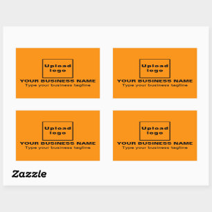 Business Tagline on Orange Colour Rectangle Sticke Rectangular Sticker