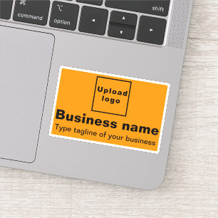 Business Tagline on Orange Rectangle Vinyl Sticker