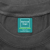 Business Tagline on Teal Green Square Iron On