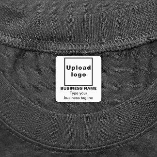 Business Tagline on White Square Iron On Label