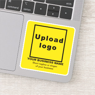 Business Tagline on Yellow Square Vinyl Sticker