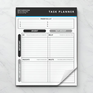 Business Task Planner Priority Matrix Notepad