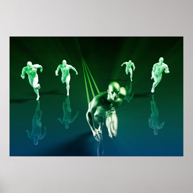 Business Technology Concept on Worldwide Report Poster (Front)