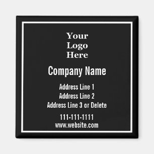 Business Template Black and White Your Logo Here Magnet
