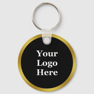 Business Template Black & Gold Your Logo Here Key Ring