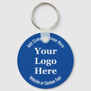 Business Template Blue White Text Your Logo Here  Key Ring
