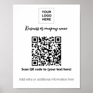 Business template logo qr code poster