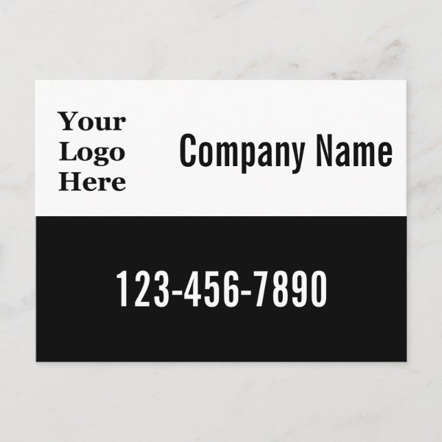 Business Template QR Code and Your Logo Here Postcard (Front)