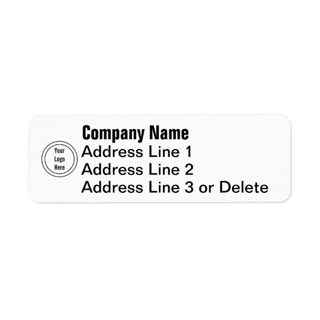 Business Template Your Logo Here Return Address Label (Front)