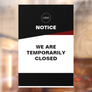 Business Temporary Closure Window Cling