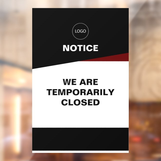 Business Temporary Closure Window Cling (Sheet 2)