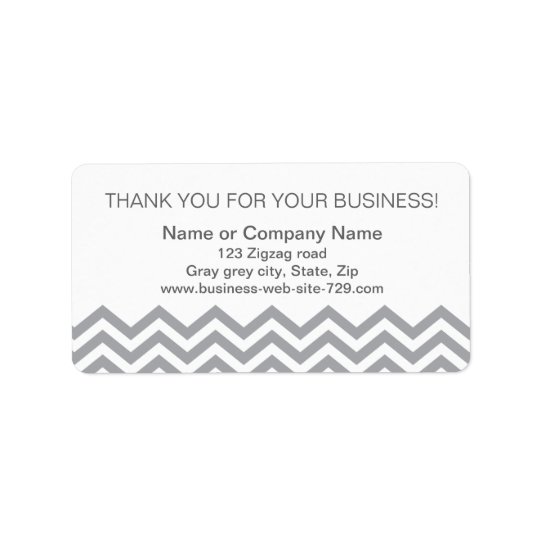 Business thank you address labels, grey chevron address label