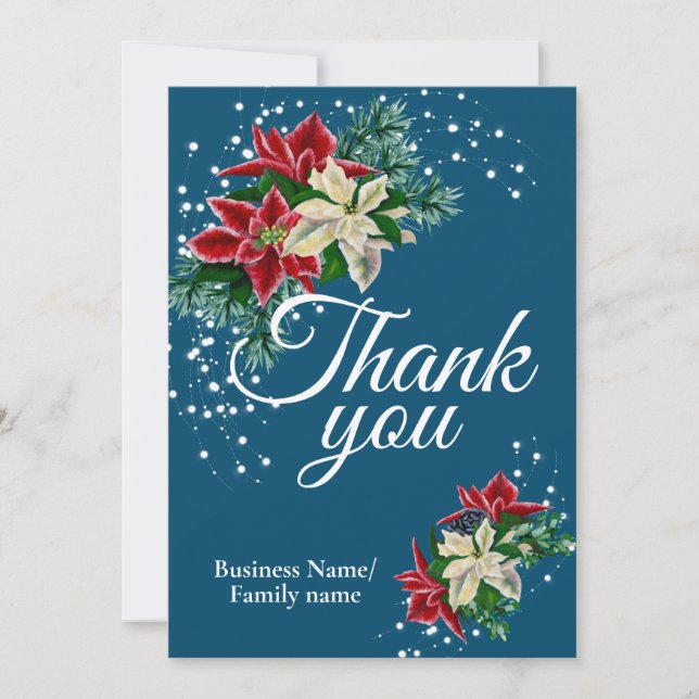 Business Thank You Appreciation Floral Blue (Front)
