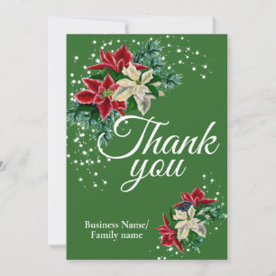 Business Thank You Appreciation Floral Green Card