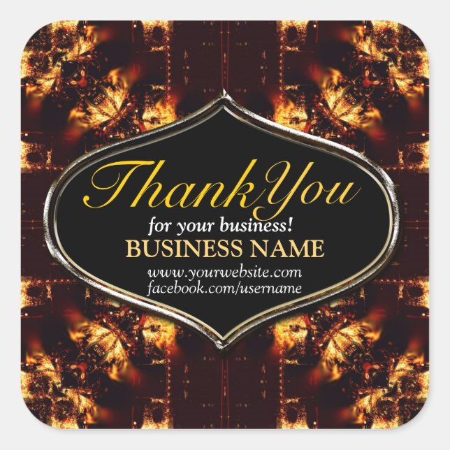 Business Thank You Batik Fire sticker (Front)
