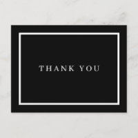 Business Thank You Black and White Postcard