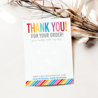 BUSINESS THANK YOU bold colourful rainbow stripe