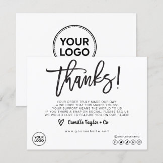 Business Thank You Card / Package Product Insert
