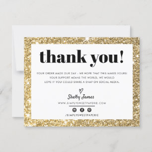 BUSINESS THANK YOU chic glam gold glitter LOGO
