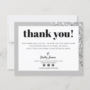 BUSINESS THANK YOU chic glam grey silver LOGO