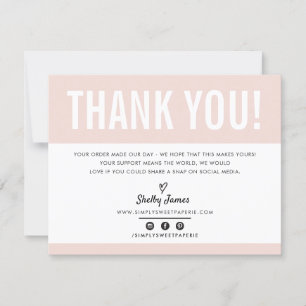 BUSINESS THANK YOU chic modern blush pink LOGO