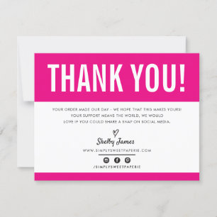 BUSINESS THANK YOU chic modern bright pink LOGO