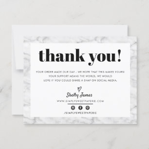 BUSINESS THANK YOU chic modern grey marble LOGO