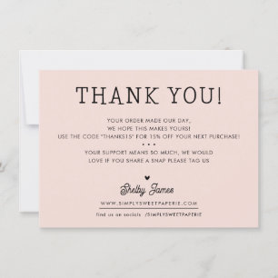 BUSINESS THANK YOU chic simple modern blush pink