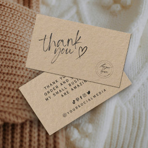 Business Thank You Craft Paper Business Card
