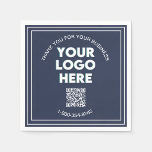 Business Thank You Custom Logo QR Code    Napkins