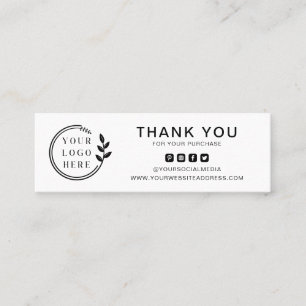 Business Thank You Custom Logo Social Media Mini Business Card