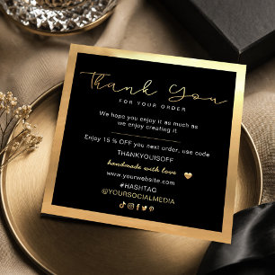 Business Thank You Elegant Black and Gold
