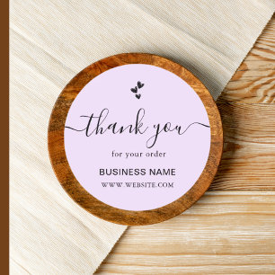 Business Thank You for Your Order Lavender Classic Round Sticker