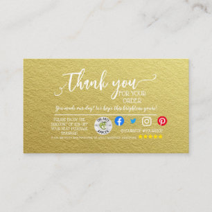 Business Thank You for your order marketing card
