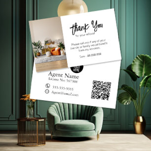 Business Thank You for your referal real estate Card