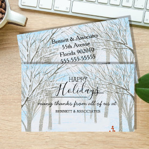 Business Thank You happy holidays christmas tree Business Card
