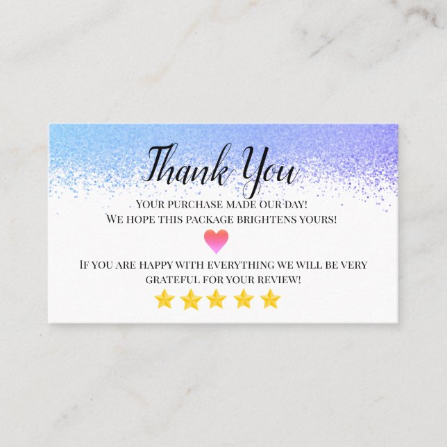 business thank you homemade business card (Front)