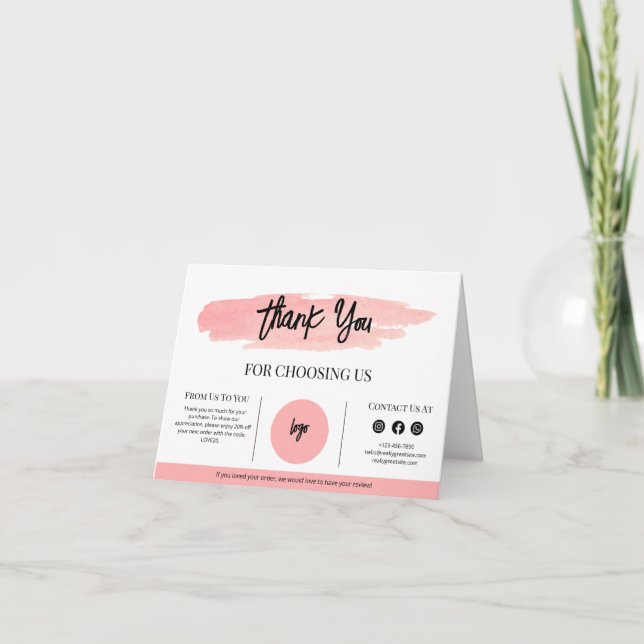 Business Thank You Insert card Packaging Thank You (Front)