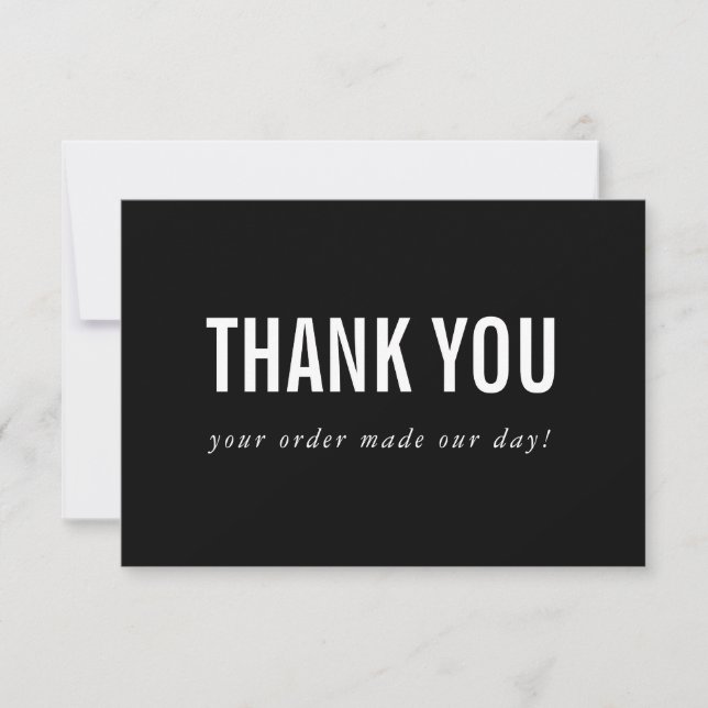 BUSINESS THANK YOU logo modern order insert black (Front)