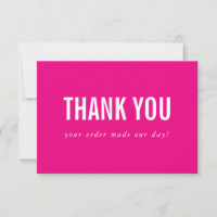 BUSINESS THANK YOU logo modern order insert pink