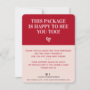 BUSINESS THANK YOU minimal modern bold pink red