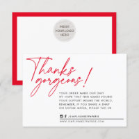 BUSINESS THANK YOU modern ball pen bright red