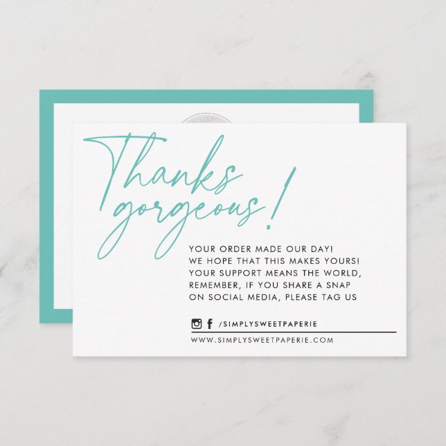 BUSINESS THANK YOU modern ball pen mint (Front/Back)