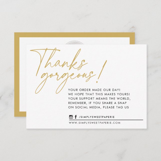 BUSINESS THANK YOU modern ball pen old gold (Front/Back)
