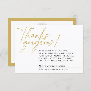 BUSINESS THANK YOU modern ball pen old gold