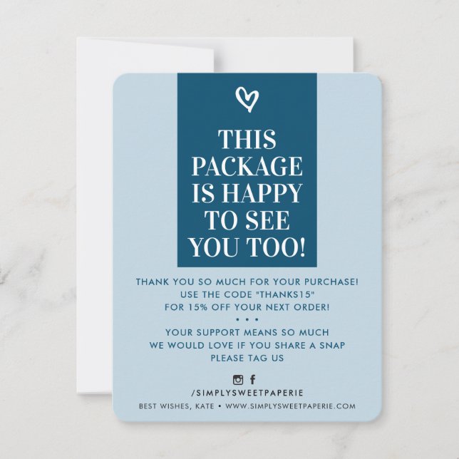 BUSINESS THANK YOU modern bold navy pale blue (Front)