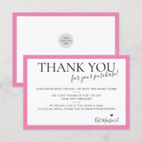 BUSINESS THANK YOU modern chic cute candy pink