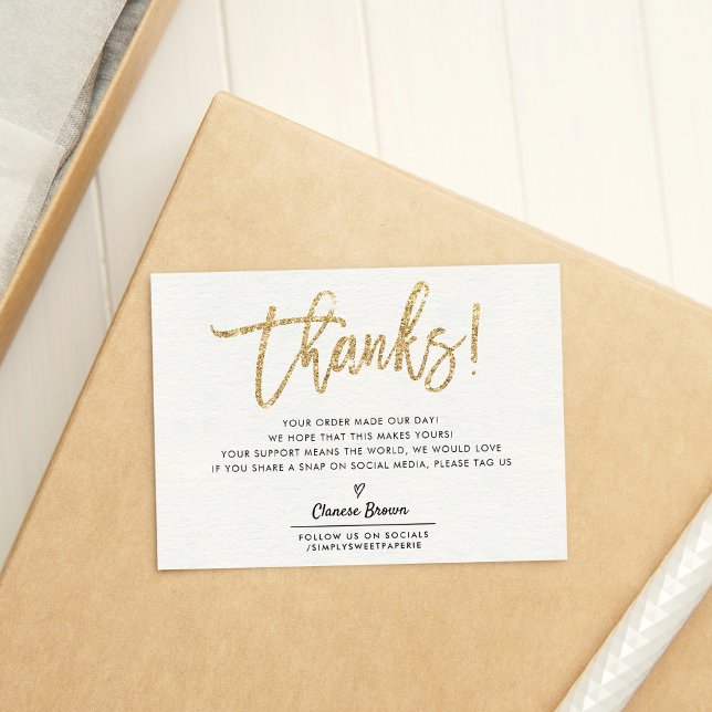 BUSINESS THANK YOU modern chic gold glitter (Creator Uploaded)